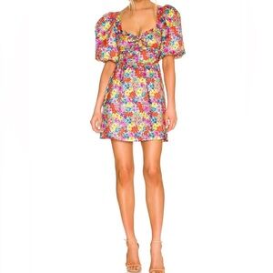 $285 msrp NWT for love and lemons Merrill Floral Puff Sleeve Mini Dress